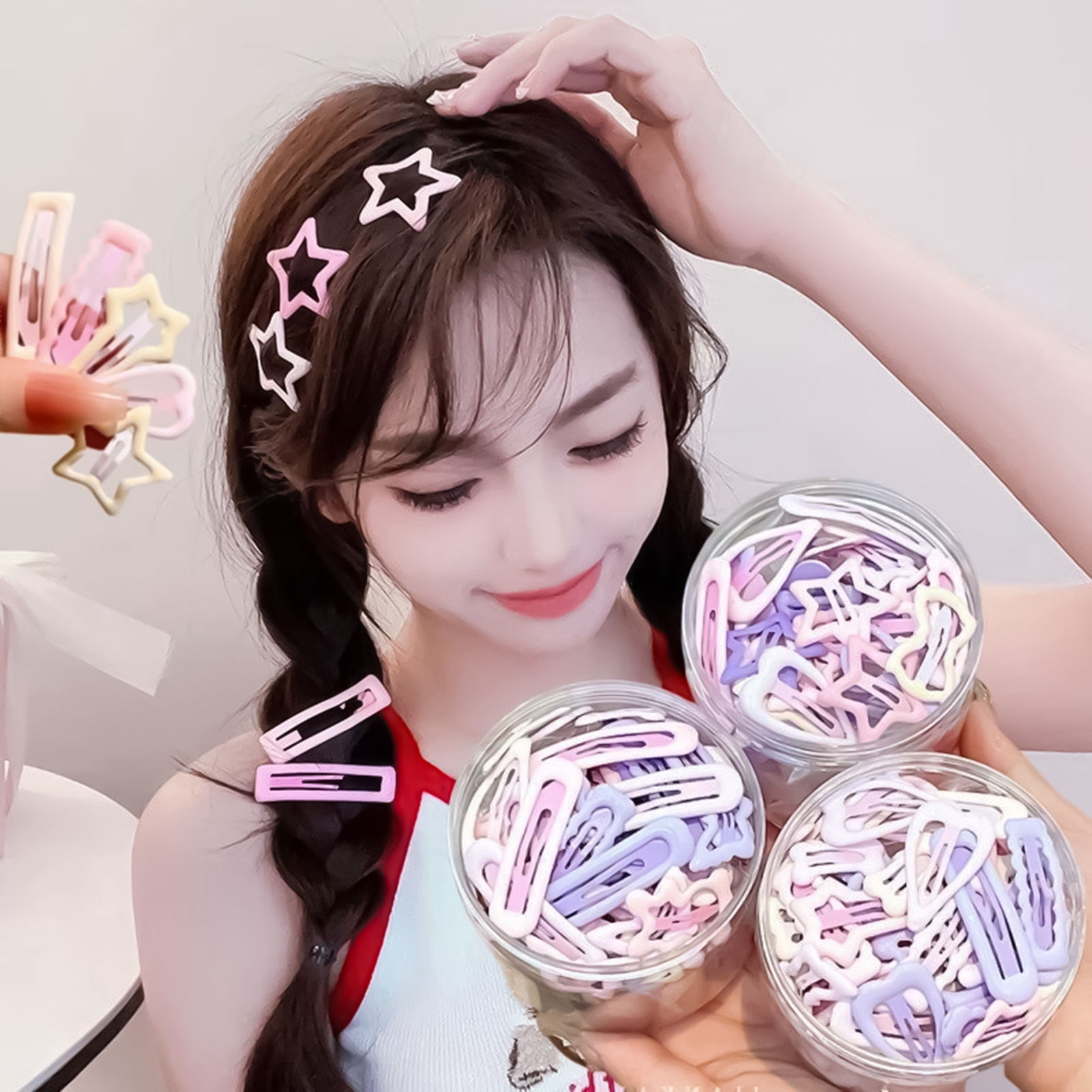 Korean Daily Lifestyle - 3 قطع من دبابيس الشعر ذات