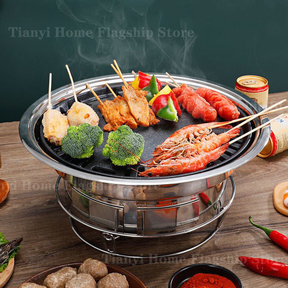 Korean Bbq Grill - شواية فحم من الفولاذ المقاوم للصدأ،