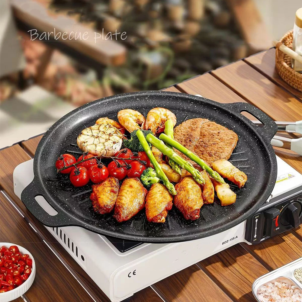 مقلاة شواء خارجية 34 سم غير لا - مراجعة Korean Bbq Grill وسعره