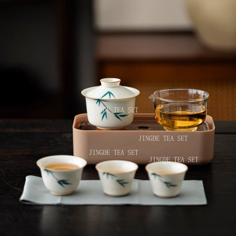 المحمولة براد شاي سيراميك وكوب - مراجعة Korean Tea Set وسعره