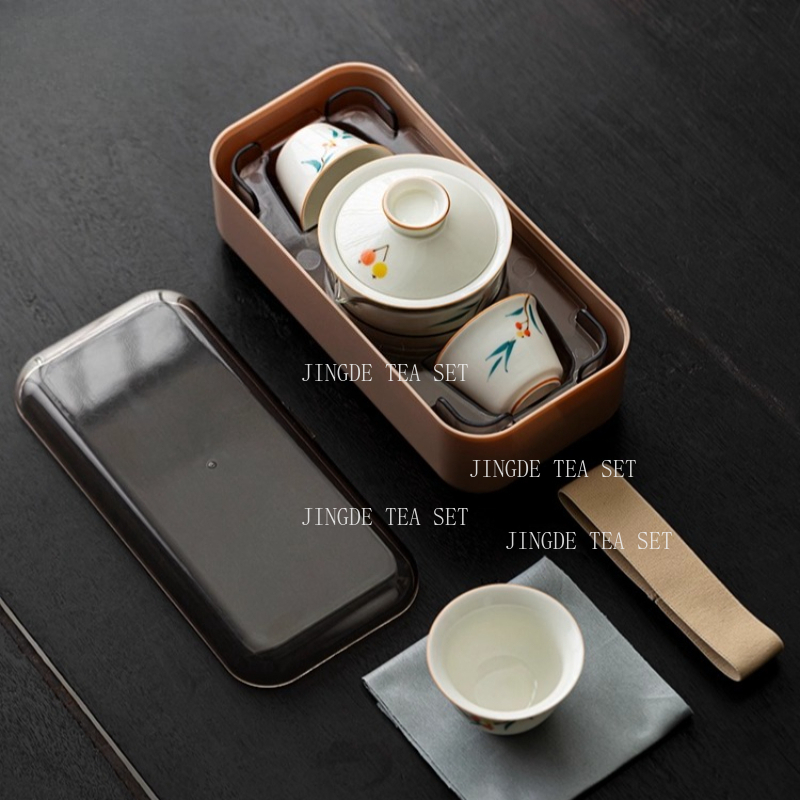 المحمولة براد شاي سيراميك وكوب - مراجعة Korean Tea Set وسعره