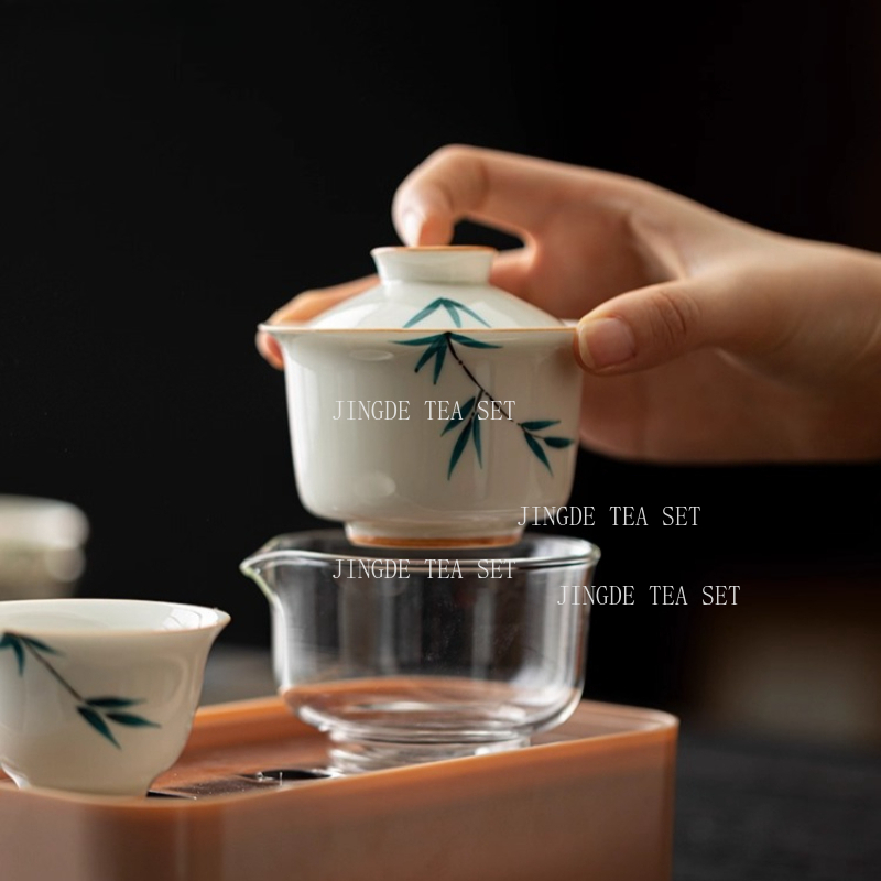 المحمولة براد شاي سيراميك وكوب - مراجعة Korean Tea Set وسعره